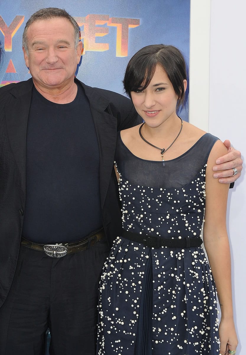 Actor Robin Williams, left, and his daughter, Zelda at the premiere of &quot;Happy Feet Two&quot; in Los Angeles on Nov.