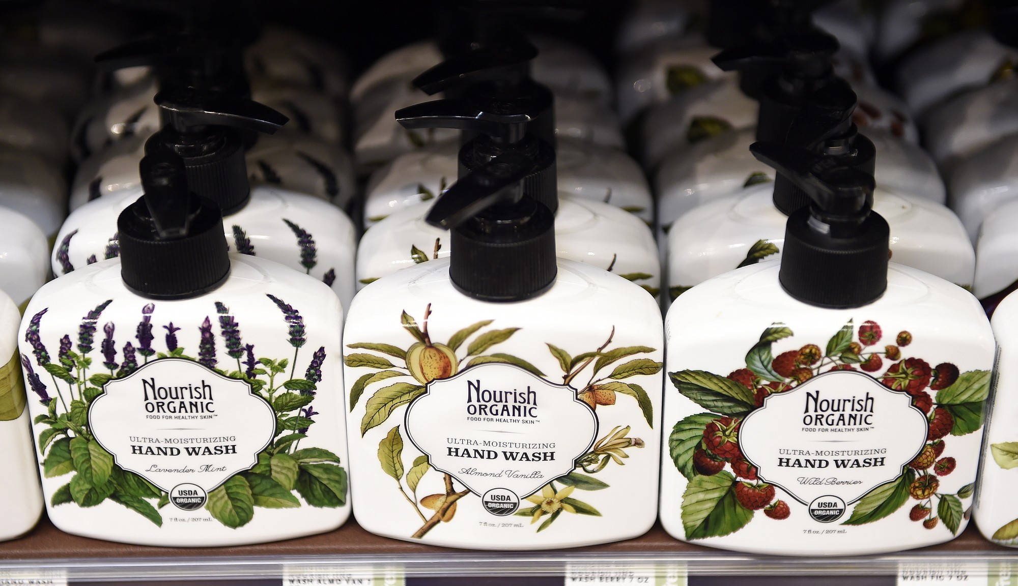 Body products on display at a Whole Foods in Washington.