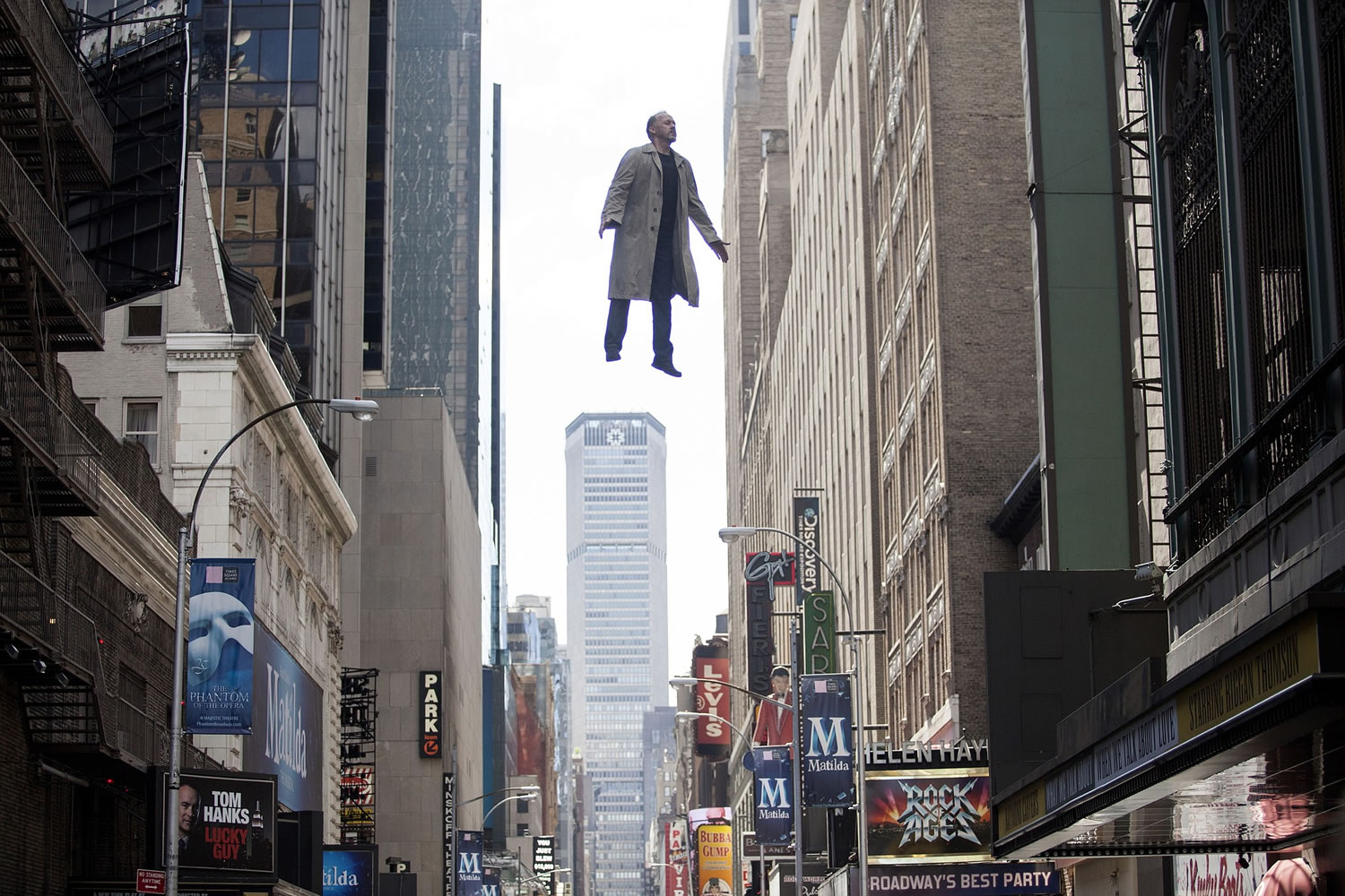 Michael Keaton portrays Riggan in a scene from &quot;Birdman.&quot; The film was nominated for an Oscar Award for best feature on Thursday.