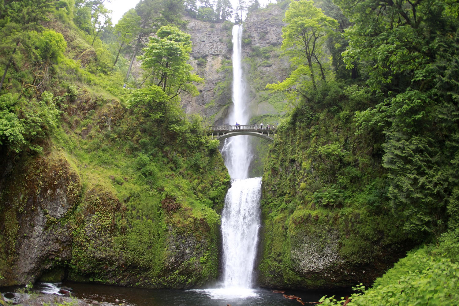 Multnomah Falls in the Columbia River Gorge, seen in June 2011, is the United States' second-tallest year-round waterfall and a year-round tourist draw.