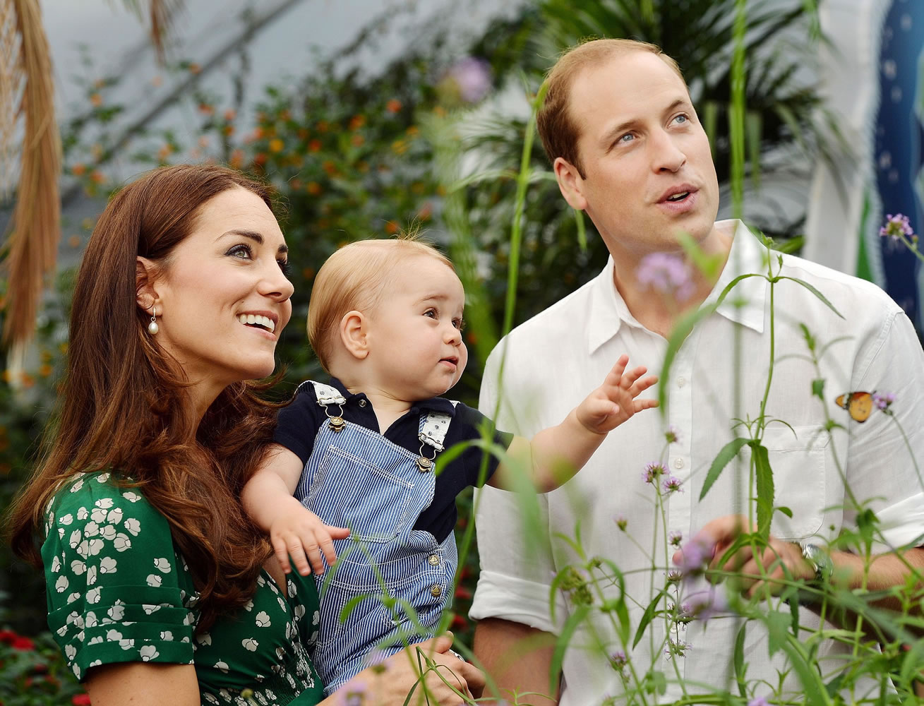Britain's Prince William and Kate Duchess of Cambridge and Prince George visit the Sensational Butterflies exhibition July 2 at the Natural History Museum in London.