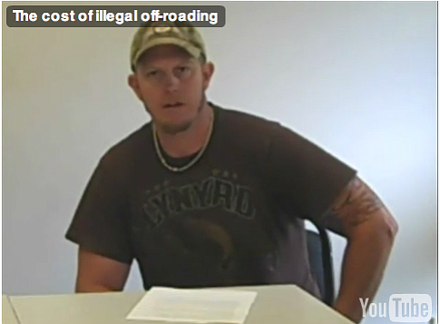 Rickey Sharratt was ordered to film an apology after being convicted of a misdemeanor related to illegal off-roading.
