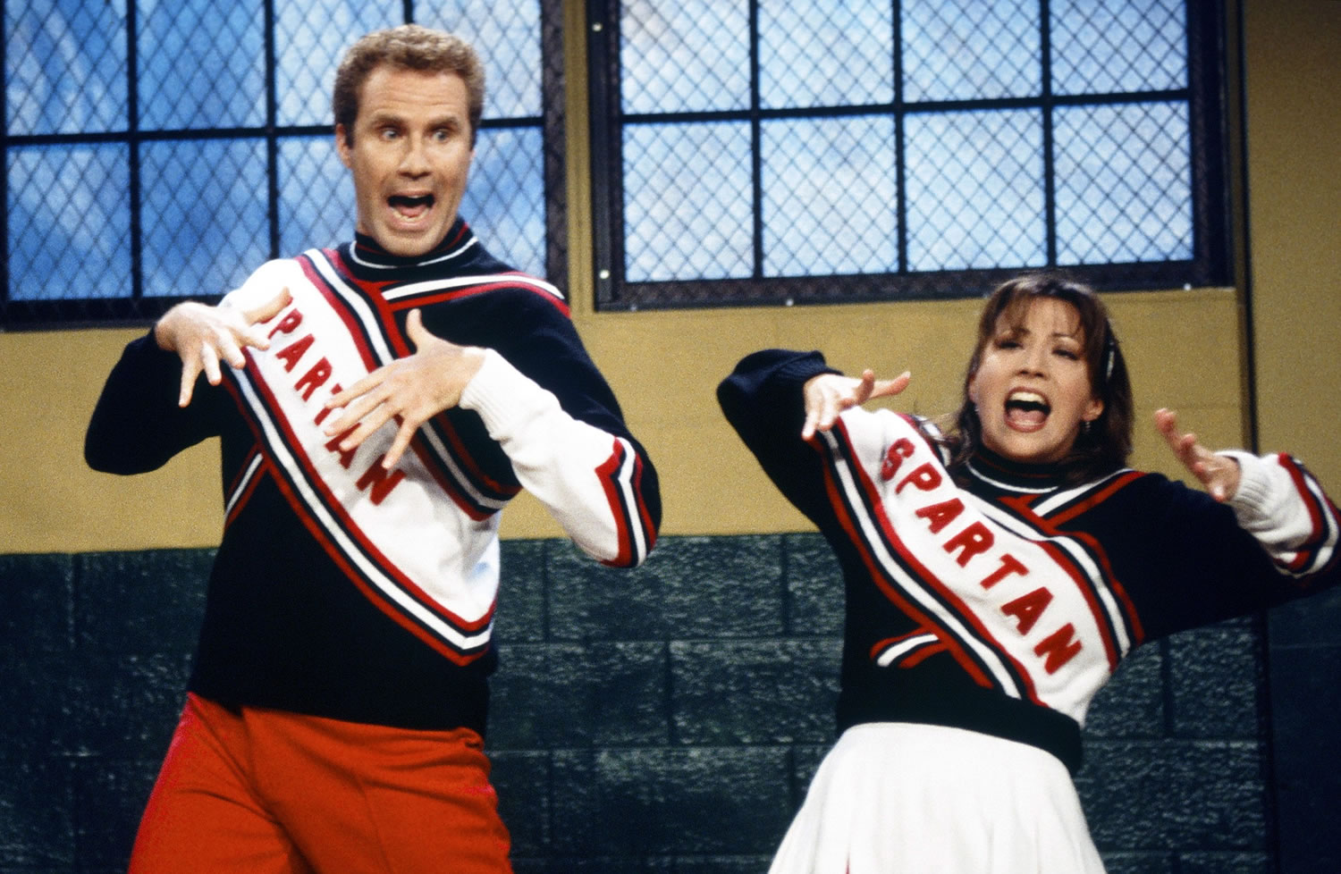 In this Oct. 4, 1977 photo released by NBC, Will Ferrell portrays Craig Buchanan, left, and Cheri Oteri portrays his cheering partner Arianna on &quot;Saturday Night Live,&quot; in New York. The long-running sketch comedy series will celebrate their 40th anniversary with a 3-hour special airing Sunday at 8 p.m. EST on NBC.
