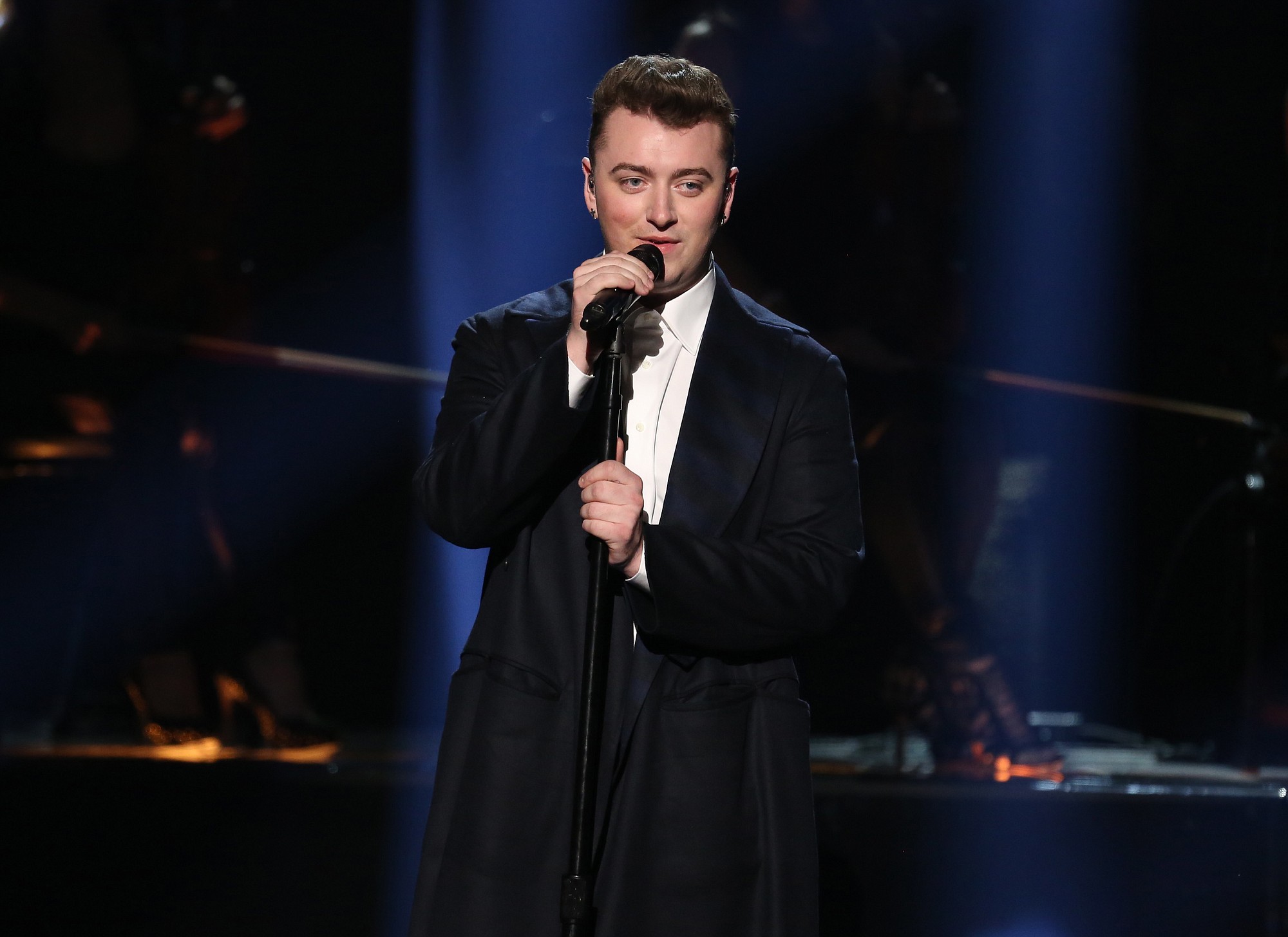 Sam Smith performs on stage Nov. 23 at the 42nd annual American Music Awards at Nokia Theatre L.A. Live in Los Angeles.