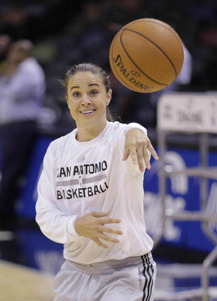 San Antonio Spurs assistant coach Becky Hammon is about to become the first woman to serve as the head coach of an NBA summer league team. San Antonio announced Friday, July 3, 2015 that Hammon will lead the Spurs during summer league play in Las Vegas.
