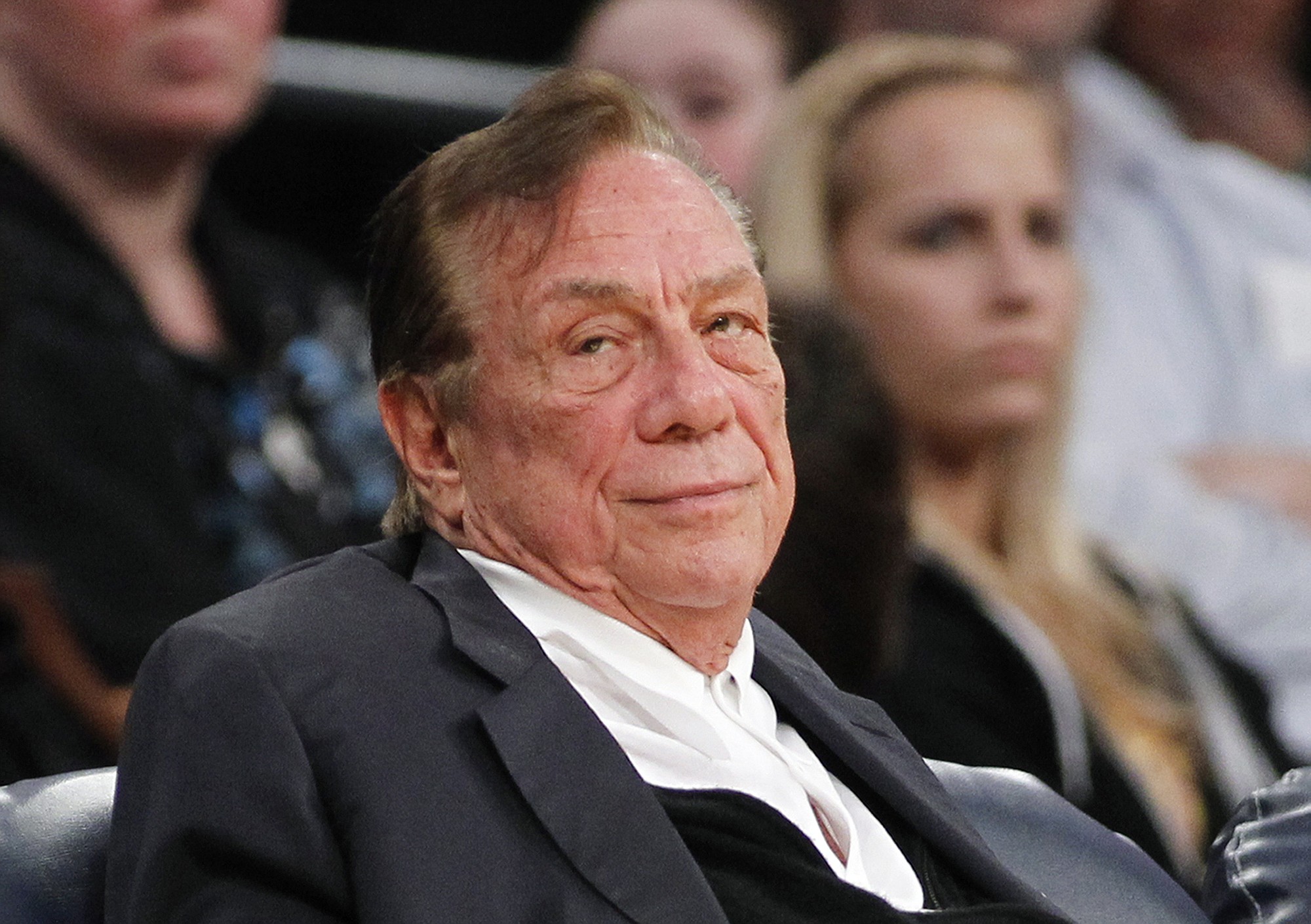 Clippers owner Donald Sterling watches the Clippers play the Los Angeles Lakers during an NBA preseason basketball game in Los Angeles in 2011.