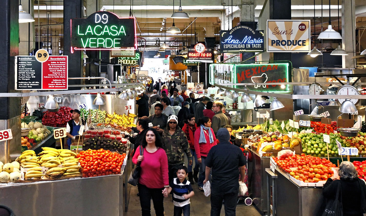 The Grand Central Market in downtown Los Angeles. A bustling downtown landmark that saw its glory days nearly a century ago is hoping to recover some of its fashionable luster as the gritty neighborhood gentrifies.