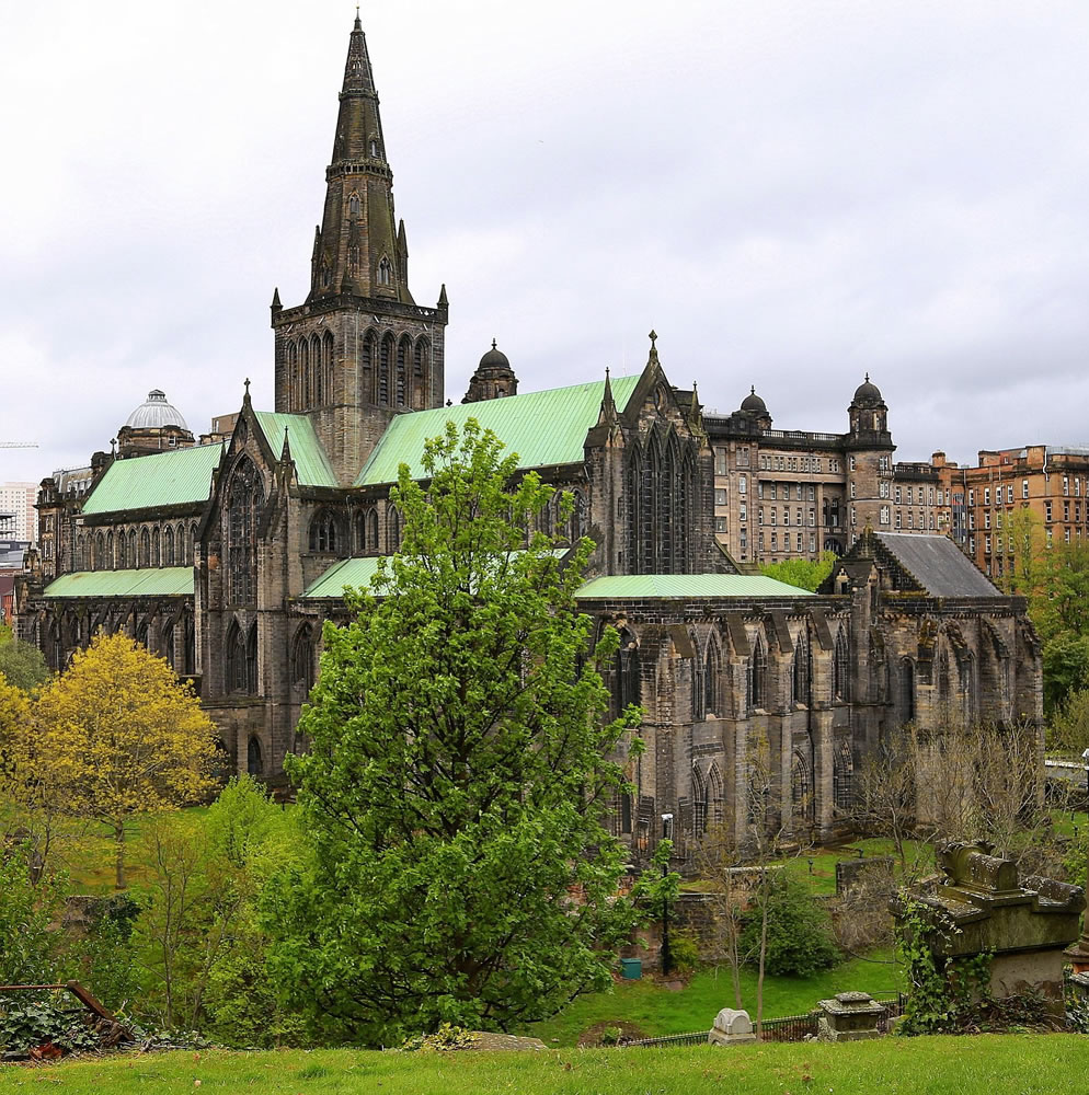 The 13th-century Glasgow Cathedral in Glasgow, Scotland, is a good place to find serenity in the middle of busy Glasgow.