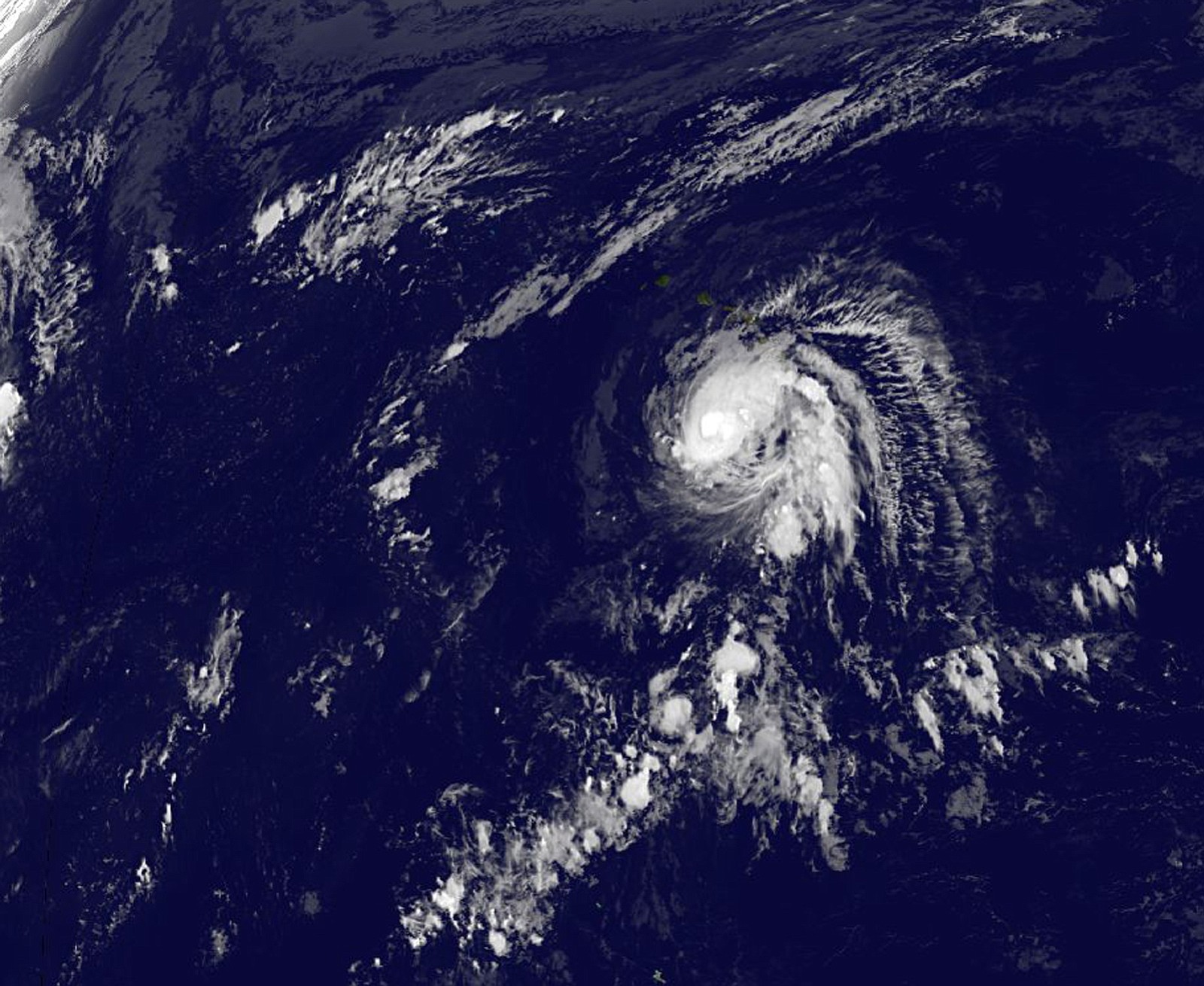 NOAA
This satellite image shows Hurricane Ana approaching Hawaii on Oct. 18.