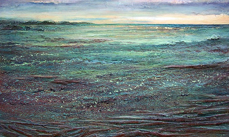 Two Ridgefield artists are participating in January's &quot;New Works&quot; exhibit at Art on the Boulevard. &quot;Drift&quot; is a mixed media work by Jennifer Williams. Art on the Boulevard is among the Vancouver galleries that will be open late Friday, Jan.