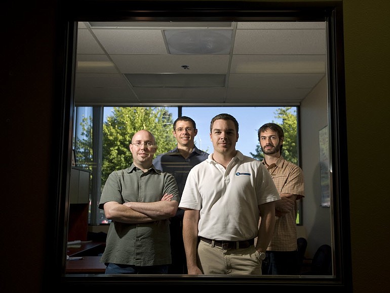 From left are ClearAccess firmware engineering manager Landon Gentry, co-founder Ken Hood, co-founder Joel Pennington and software engineering director Anthony Dupre.