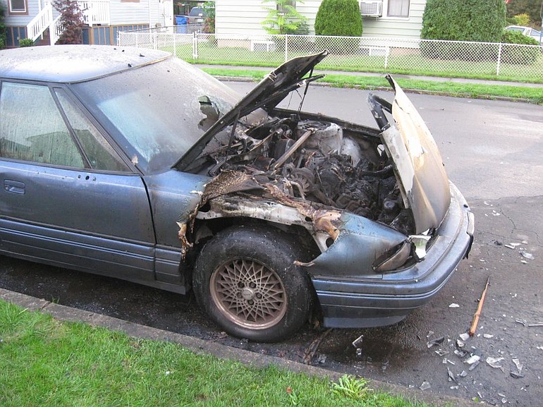 The Vancouver Fire Arson Team is investigating a car set aflame early Monday morning near the intersection of 19th and Harney Streets.