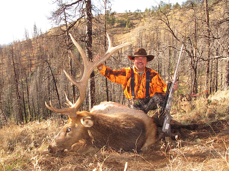 Buzz Ramsey of Klickitat with his elk shot in Eastern Oregon.