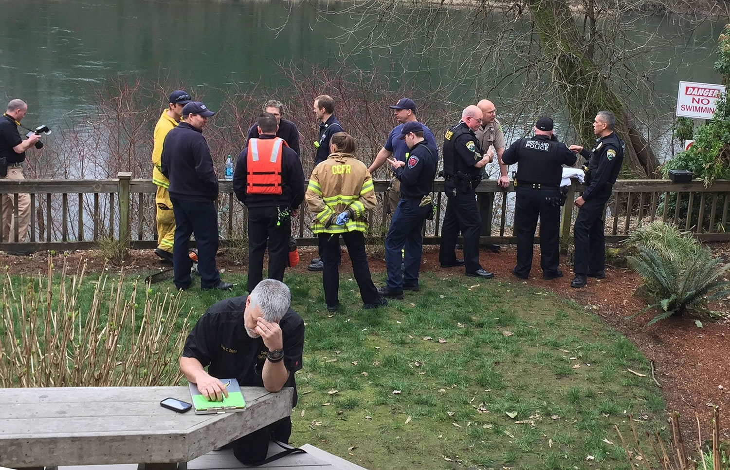 Firefighters and police are investigating after a body was found along the Lewis River in Woodland this afternoon.