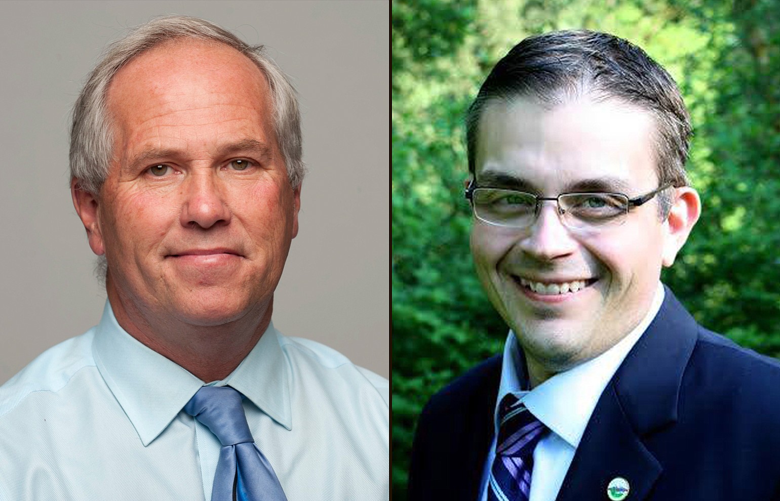 Marc Boldt, left, and Mike Dalesandro are in the lead for the Clark County council chair position after two days of ballot counting.