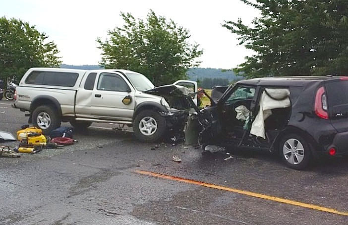 Two passengers in a Kia Soul died Wednesday in a head-on crash with a Toyota Tacoma pickup east of Washougal.