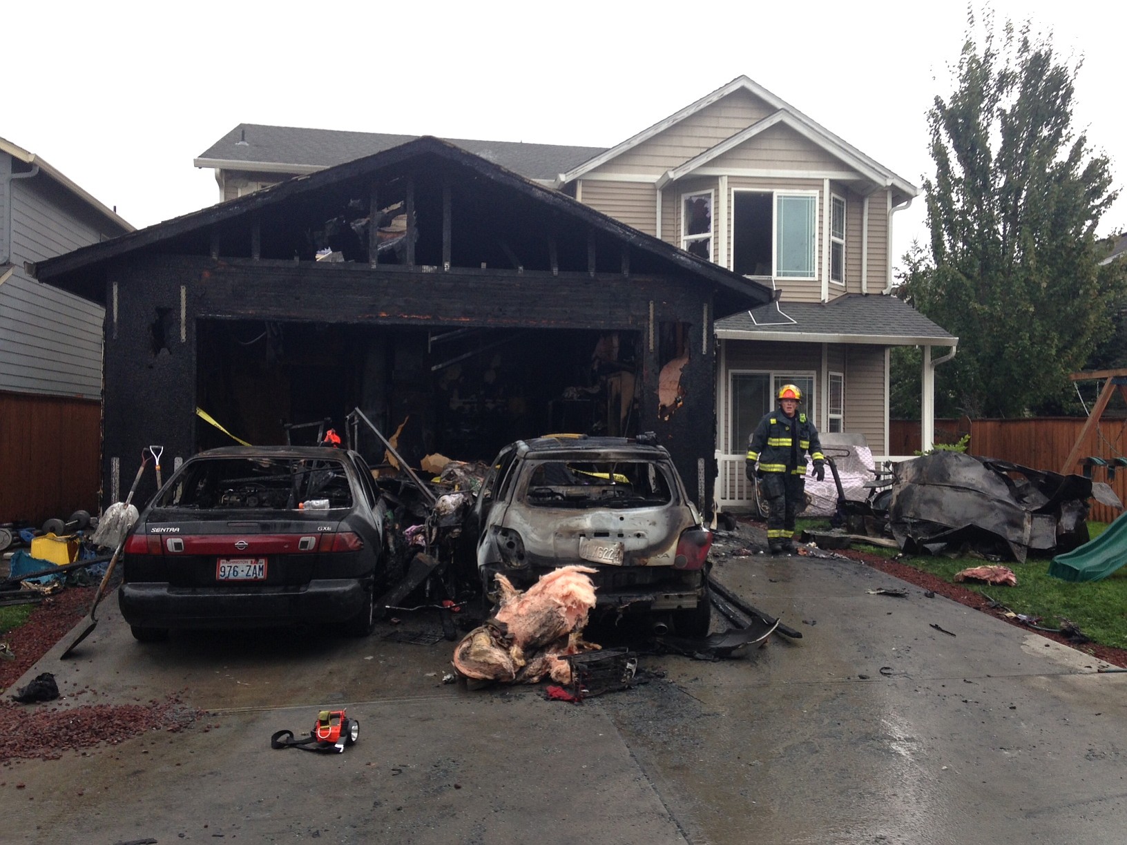 The Vancouver Fire Department battled a two-alarm fire that started in the garage and spread to the second story of the North Image house early Tuesday morning.