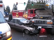 A two-car collision on Padden Parkway slowed traffic to a single lane Thursday morning.