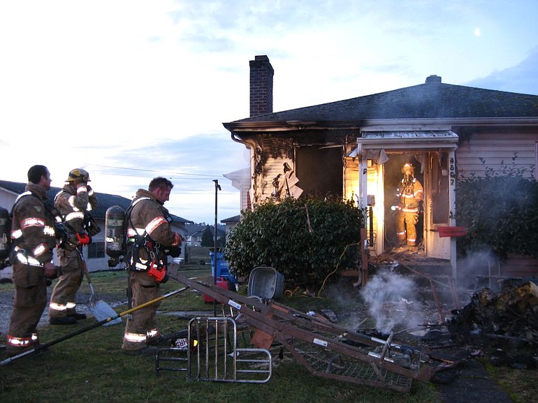 A 90-year-old woman escaped uninjured Saturday when a fire broke out inside her home at 4607 N.E. 38th St.