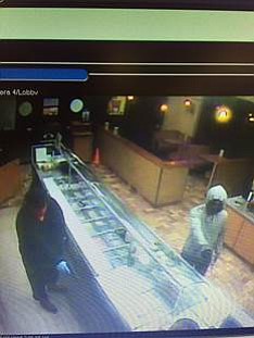 Police are seeking information on two men who robbed a Subway restaurant at gunpoint early Monday morning.
