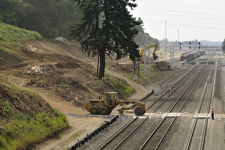Rail work continues on a project to build a 3.2 mile rail bypass track on the east side of BNSF's main line in Vancouver.