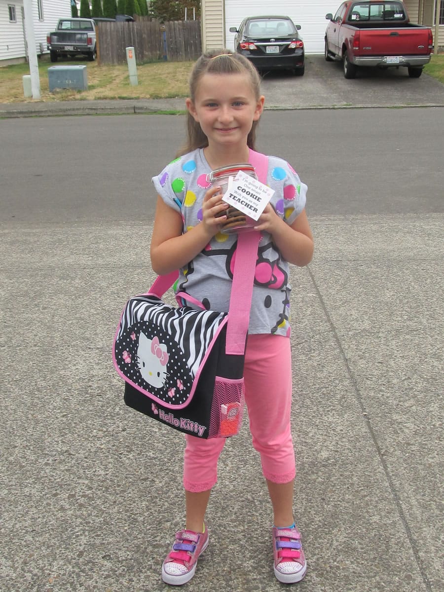 Rachel Hanley on the first day of school.
