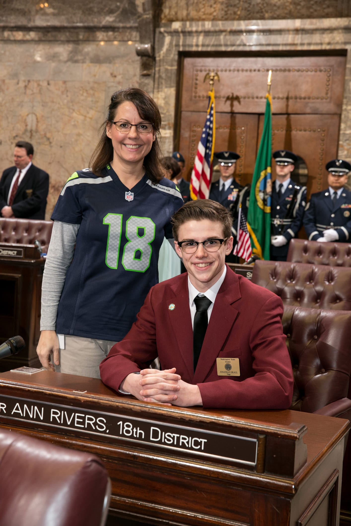 Camas High School junior Jonathan Grall spent Jan. 27 through 31 in Olympia as a page for Sen. Ann Rivers, R-La Center.