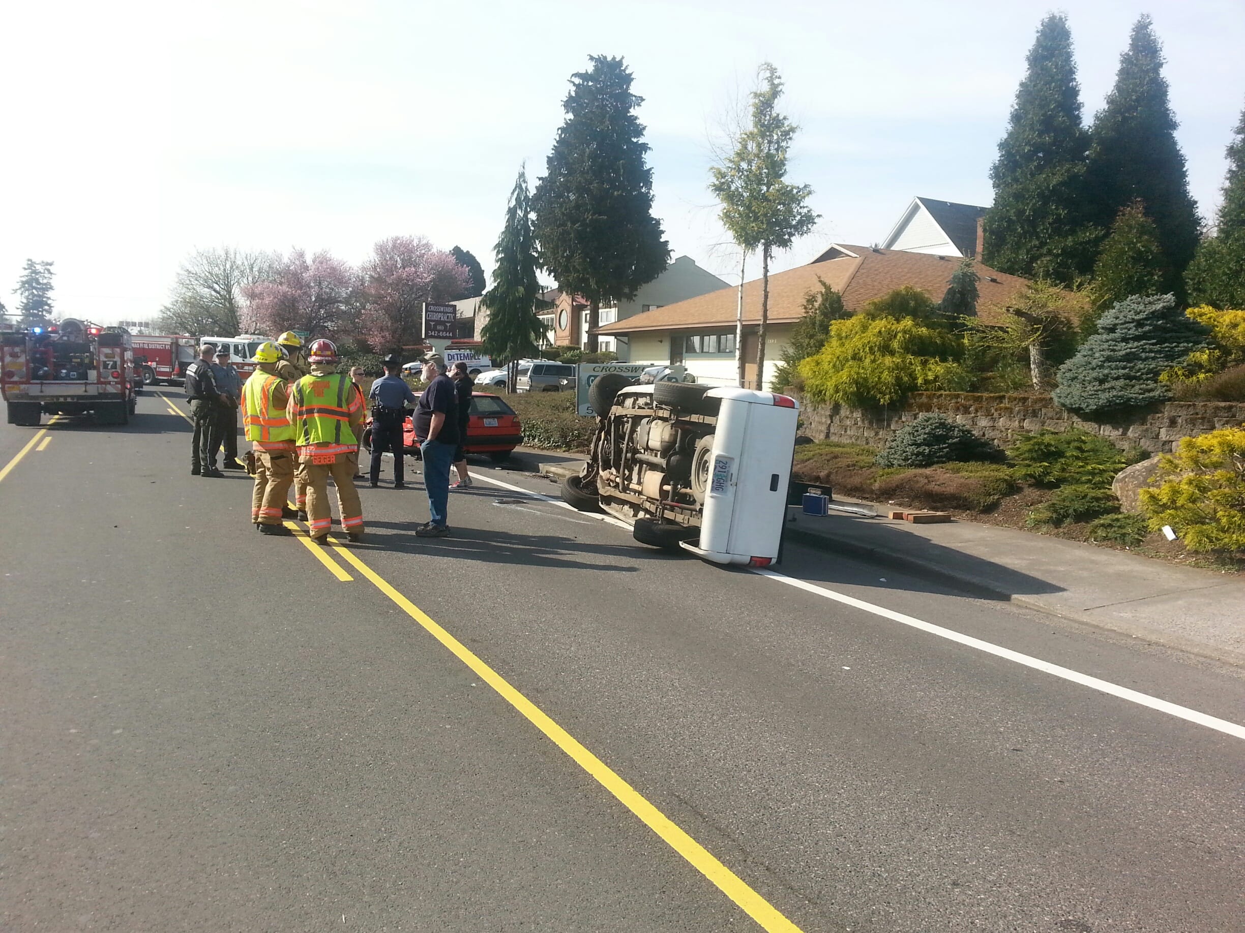 A pickup and a Volkswagen GTI driven by a Vancouver man collided Monday morning in Clackamas County, Ore.