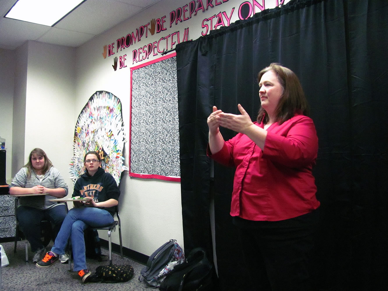 Tami Grant, an American Sign Language teacher at Washougal High School, was recently named Interpreter of the Year for Sorenson Communications.