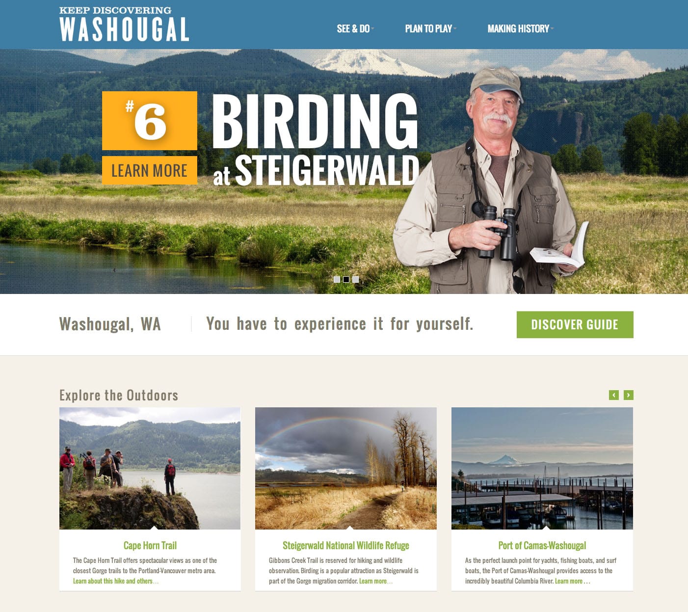 Local bird expert Wilson Cady is among the people featured on a new website, www.visitwashougal.com, that provides visitors with information on what to see and do in Washougal.