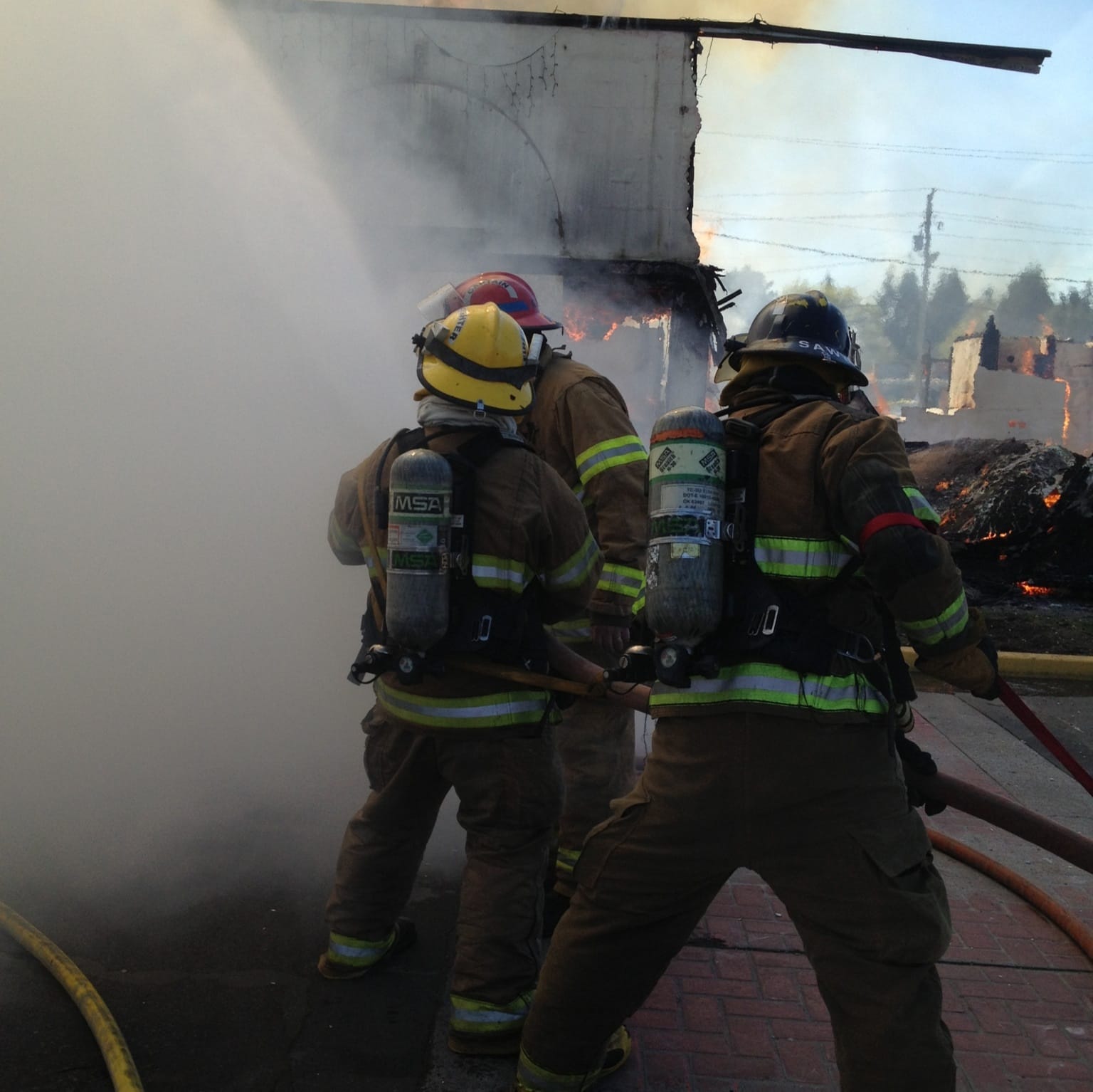Firefighters did a training burn Thursday at a former restaurant in Battle Ground.