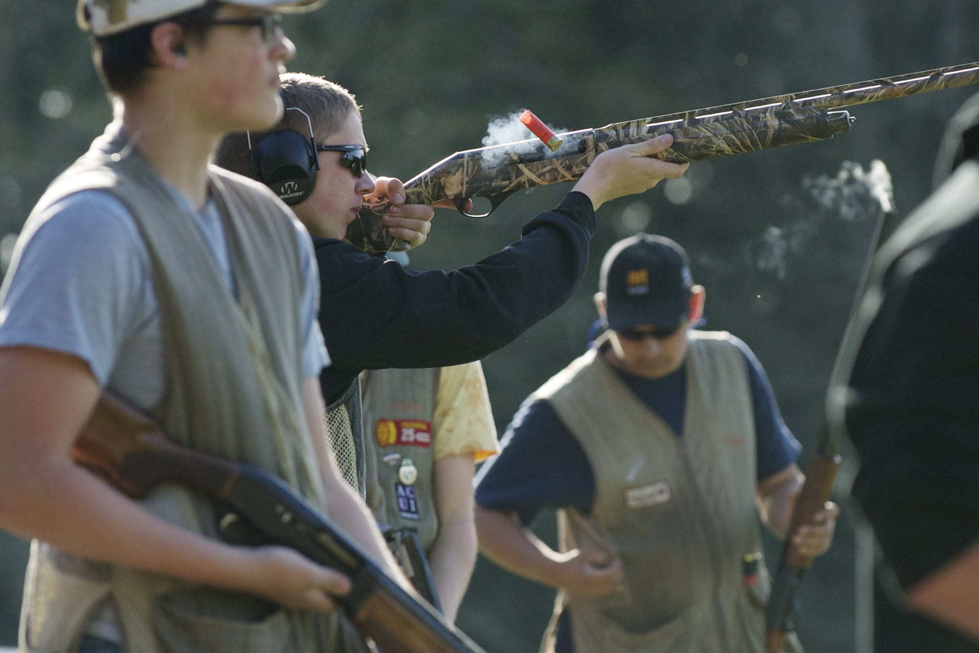Woodland High School is the only local high school with a trap-shooting club. They practice at Rainier Rod and Gun Cub in Rainier, Oregon, Thursday, April 10, 2014.