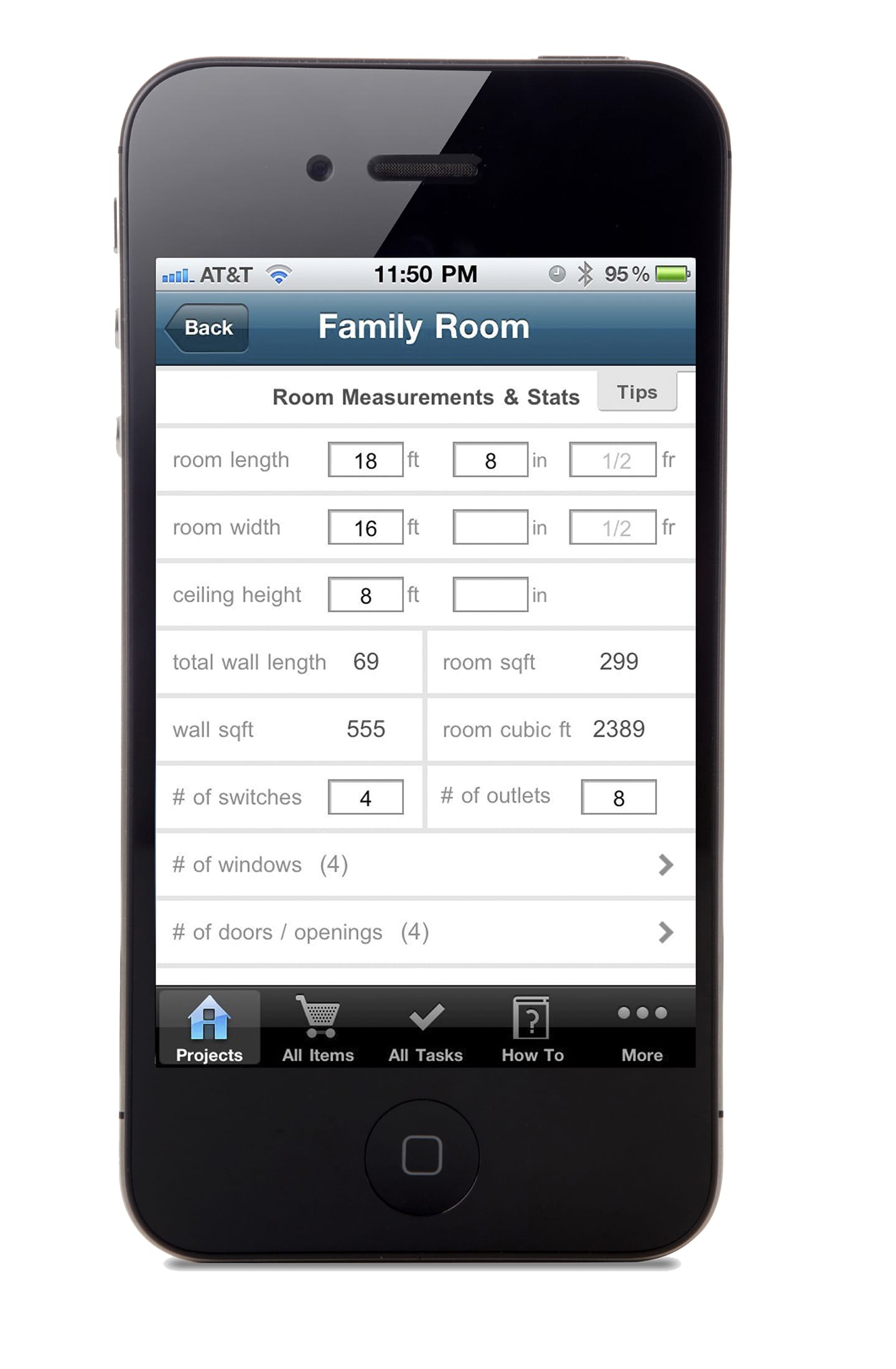 The app Handy Man DIY will keep track of things like room measurements, to-do list, shopping lists and costs for do-it-yourself projects.