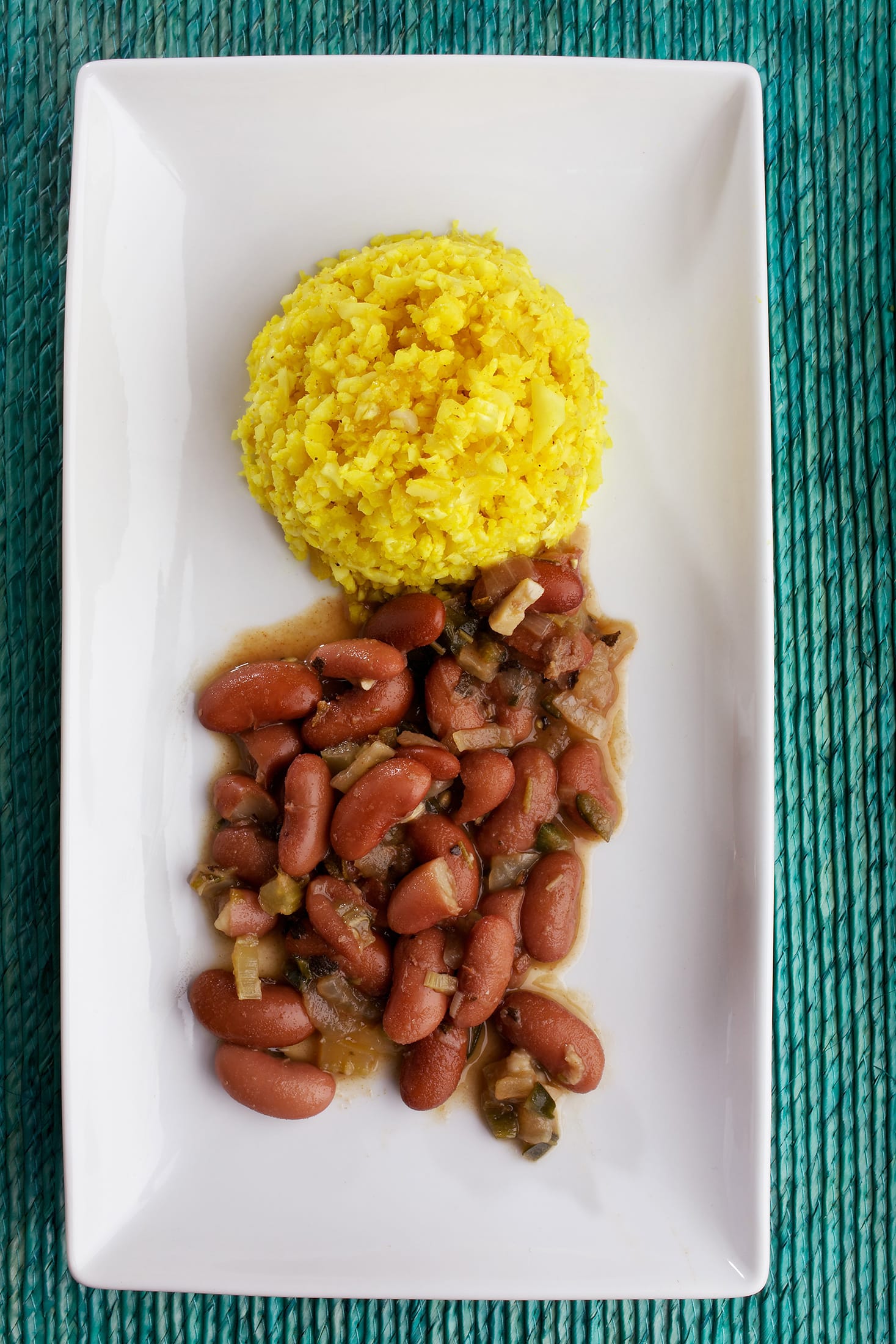 Red Beans and Cauliflower &quot;Rice.&quot;