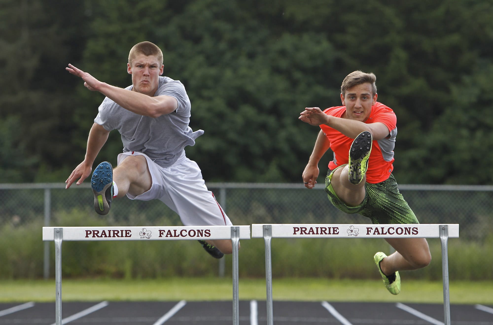 Prairie's James Phillips, left, and Peter Zalk head into the state track and field meet with the No.
