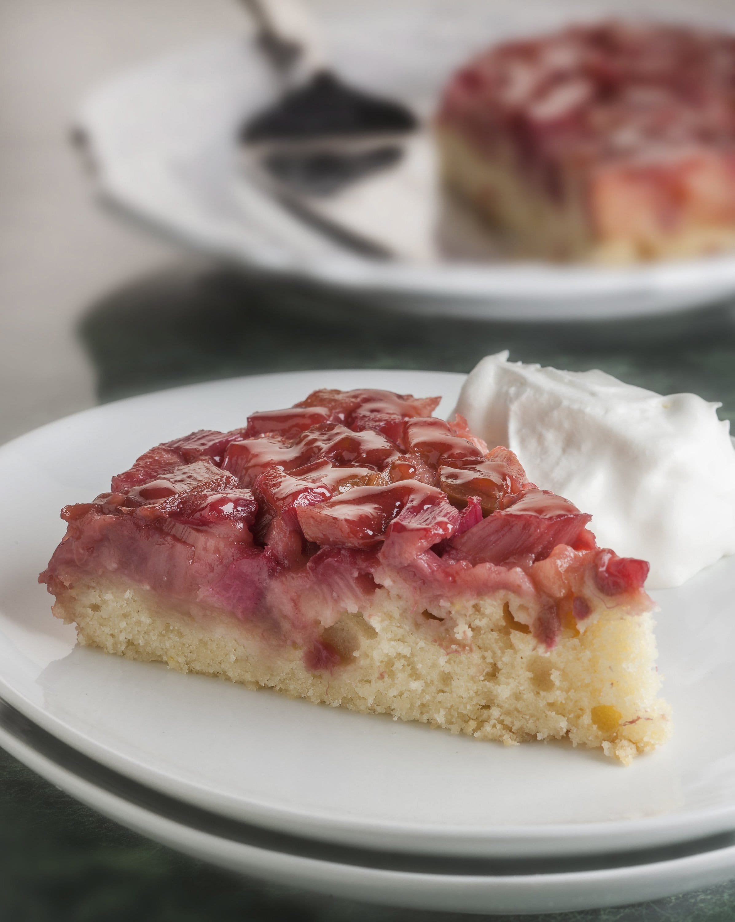 Rhubarb Upside-Down Cake is a delicious way to enjoy it while it grows in the home garden.