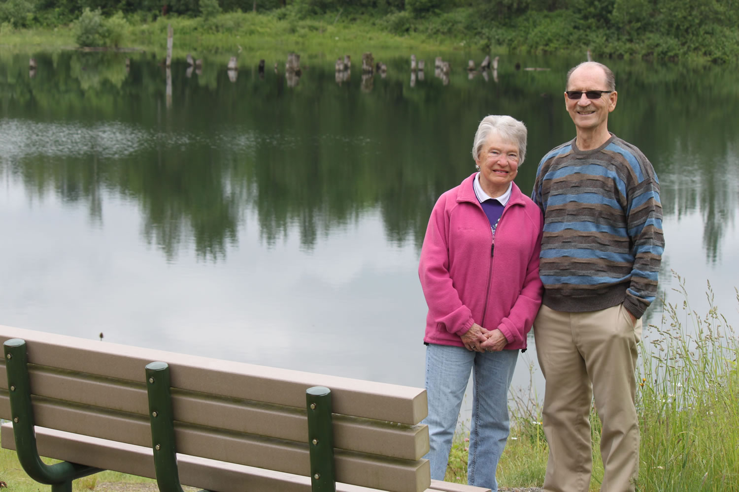 Vern and Faye Schanilec, of Washougal, recently made a contribution of $15,000 that will go to help construct an overlook deck on a pond located along the Washougal River Greenway Trail in Camas. The couple, who previously lived in Camas for 20 years, are frequent trail users.