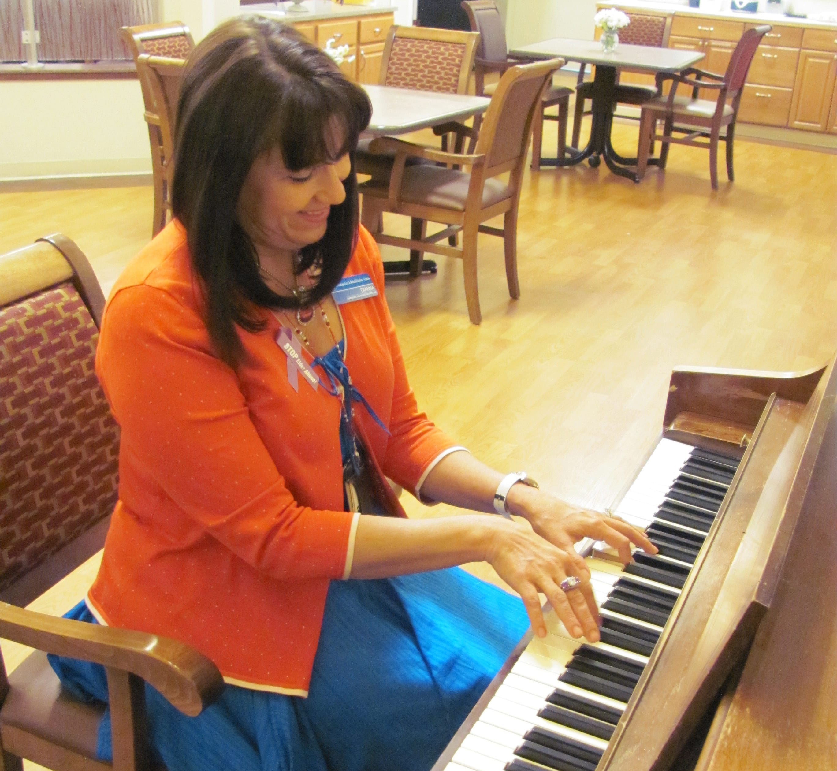 Dianna Kretzschmar plays the piano at Prestige Care and Rehabilitation, in Camas, and other locations throughout Clark County. She is the director of admissions and marketing at Prestige.