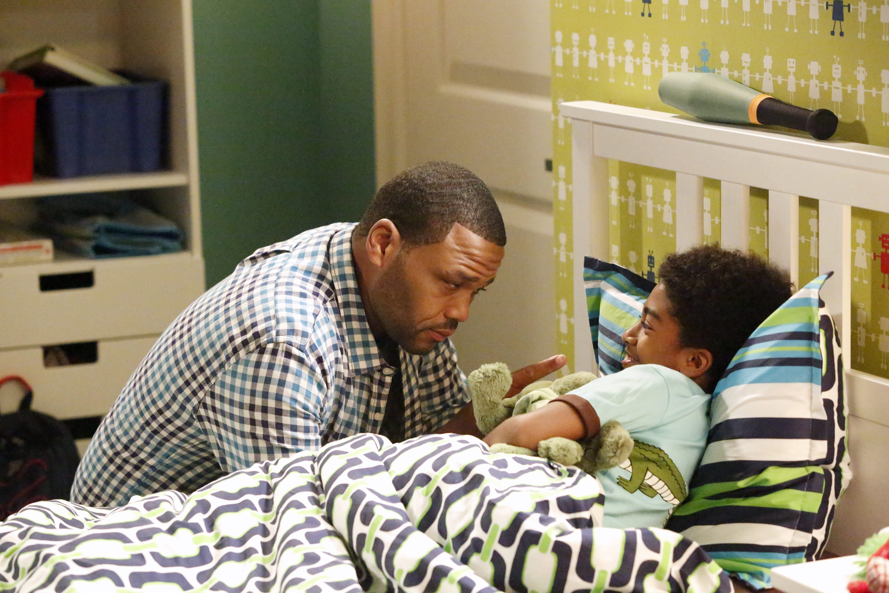 Anthony Anderson and Miles Brown in episode "THE Word" of "black-ish." The episode examines the evolution of THE word through the generations and just who, if anyone, has the right to use it.