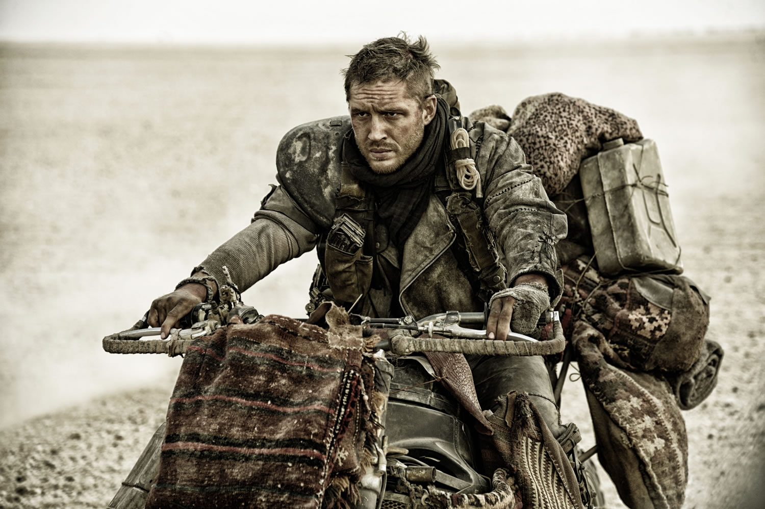 This image released by Warner Bros. Pictures shows Tom Hardy in a scene from &quot;Mad Max: Fury Road,&quot; in theaters on May 15. (Jasin Boland/Warner Bros.