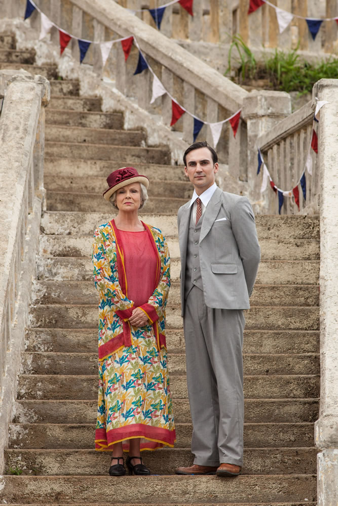 Julie Walters as Cynthia Coffin, left, and Henry Lloyd-Hughes as Ralph Whelan in &quot;Indian Summers.&quot; (Masterpiece/PBS)