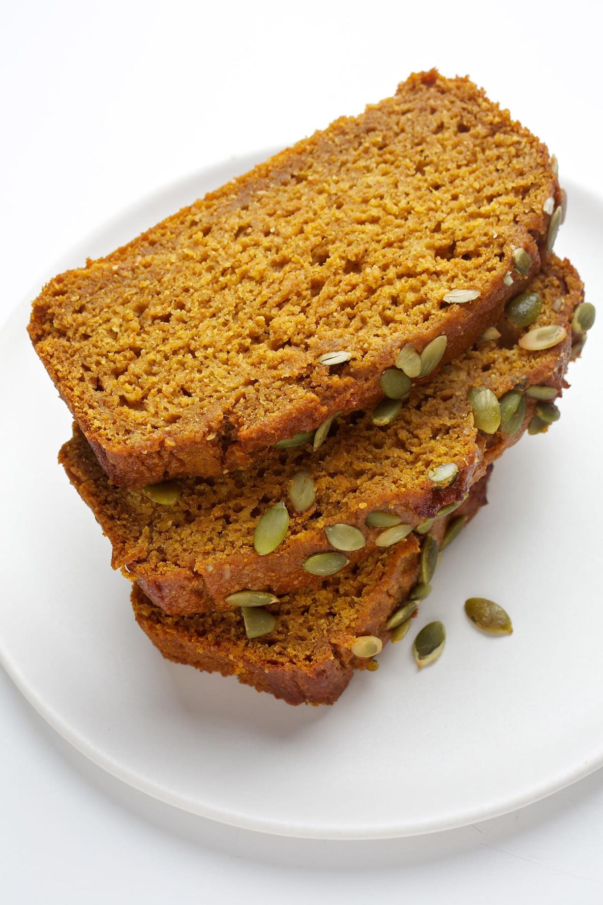 Olive Oil Pumpkin Bread is a delicious example of how you can substitute olive oil for butter when baking.