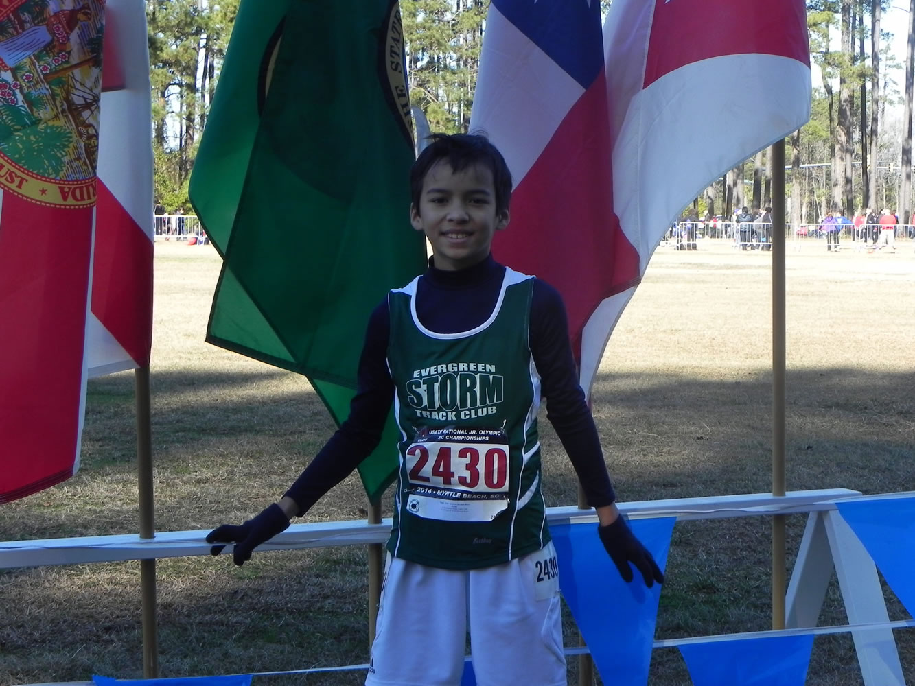 Tyler Dinh placed fifth in the boys 9-10 age group at the USA Track and Field Junior Olympics National Cross Country Championship on Saturday, Dec.