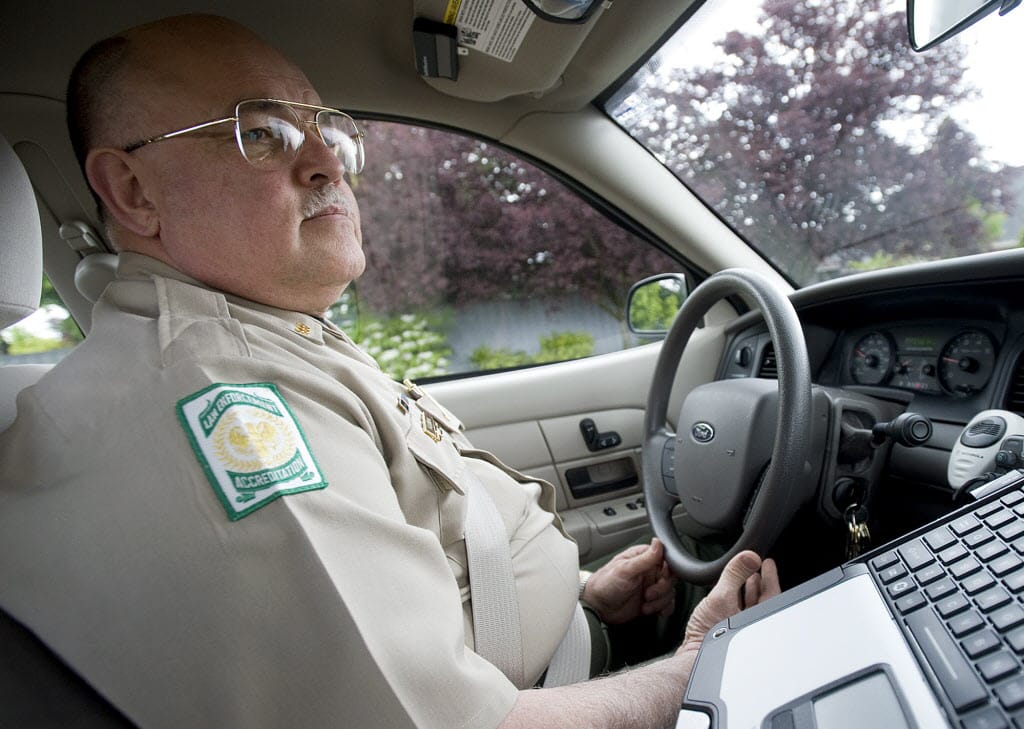 Sheriff Garry Lucas patrols the streets of Clark County in May 2010. Lucas is retiring after 24 years as sheriff.