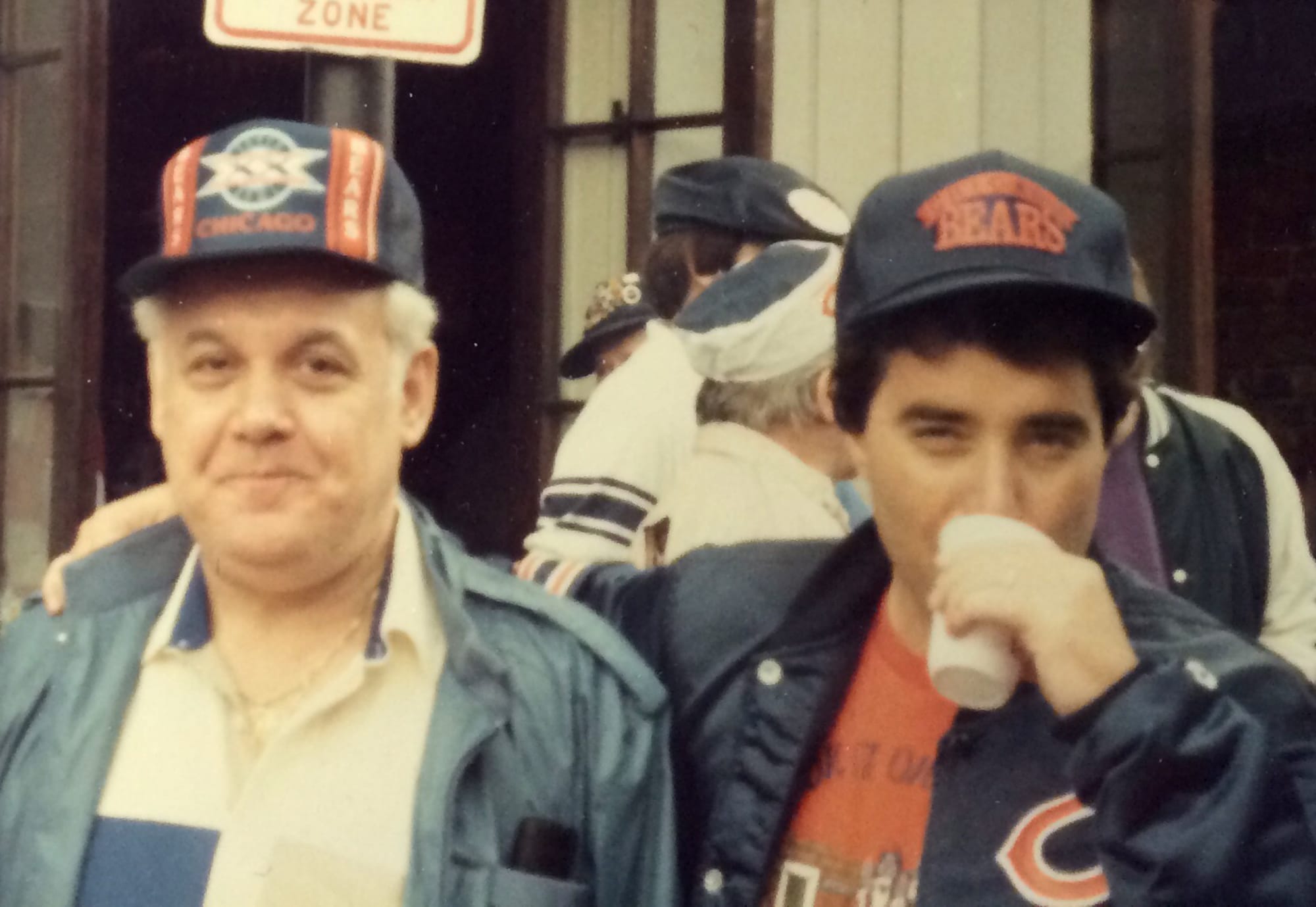 Lou Brancaccio and his godfather, together at the 1986 Super Bowl in New Orleans.