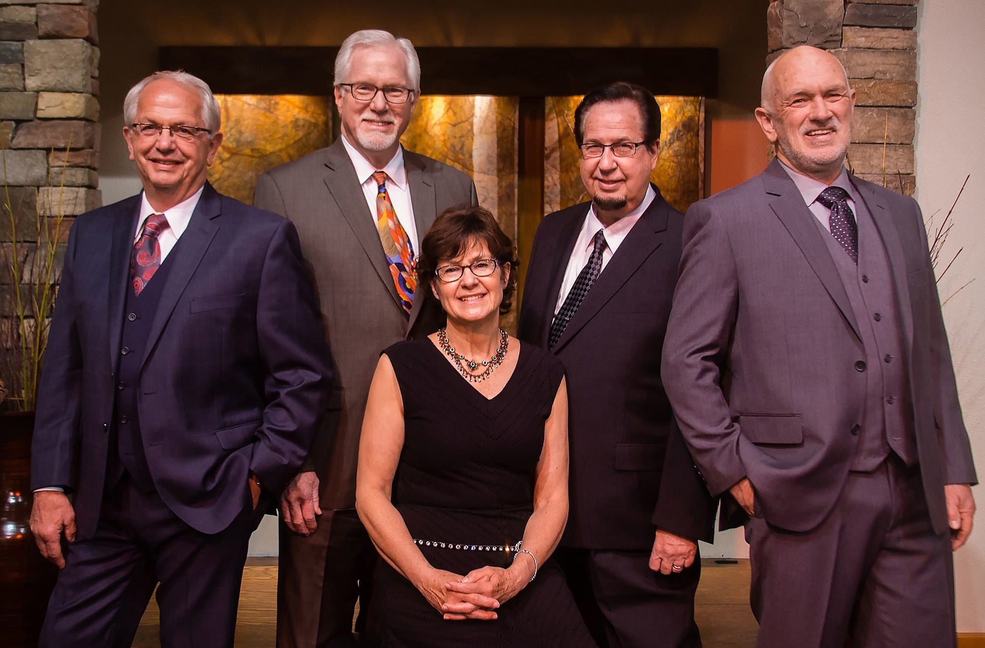 The Classic Gospel Sons: Stan Kirschenmann, from left, Jerry Watson, Bobbi Kay Kirschenmann, Don Smith and Terry VanderStoep.