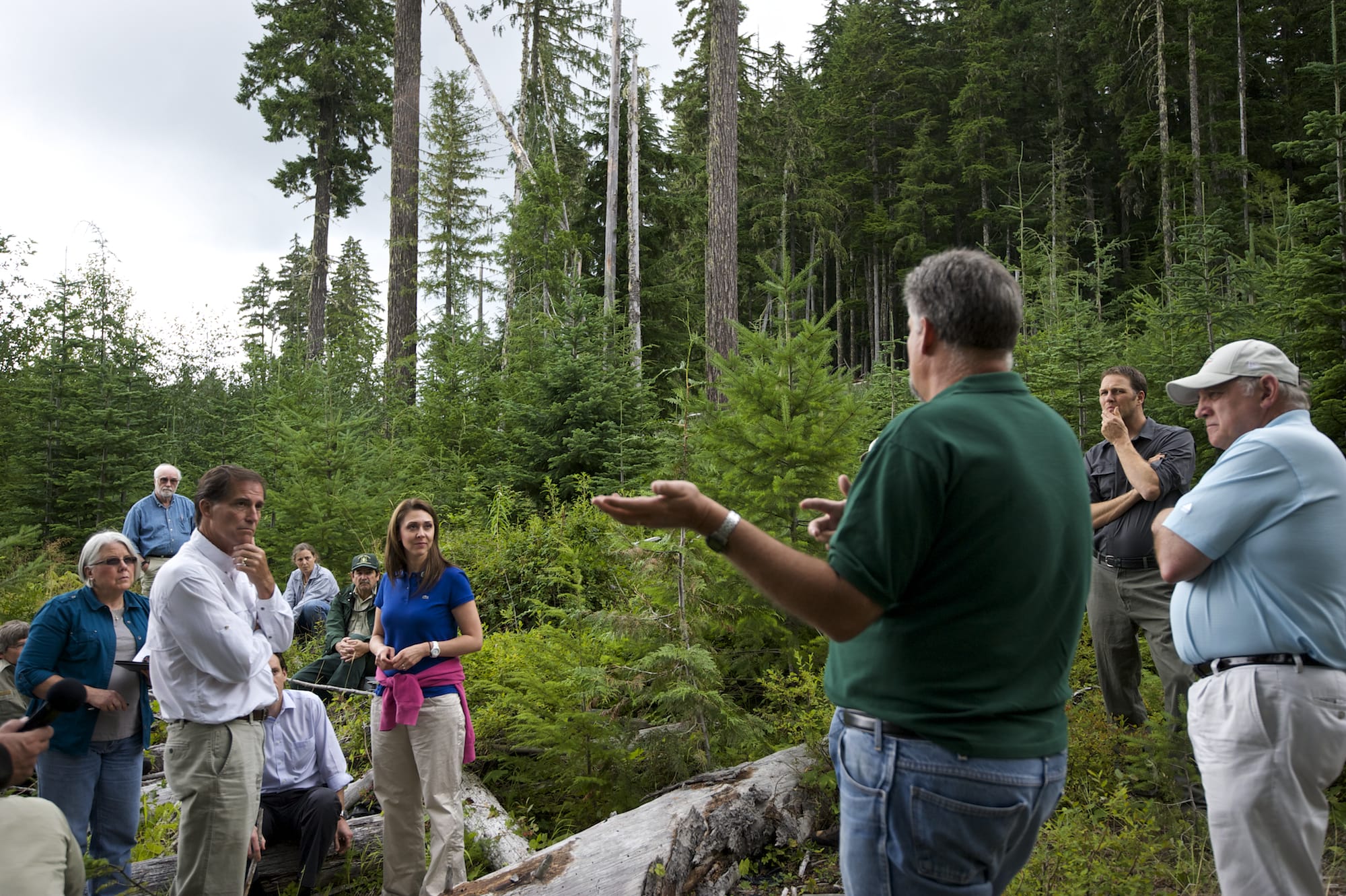 U.S. Rep. Jaime Herrera Beutler, R-Camas, hosted a roundtable discussion and tour of the Gifford Pinchot National Forest with U.S. Fish and Wildlife Service Director Dan Ashe, left, community leaders and other officials, such as Rep.