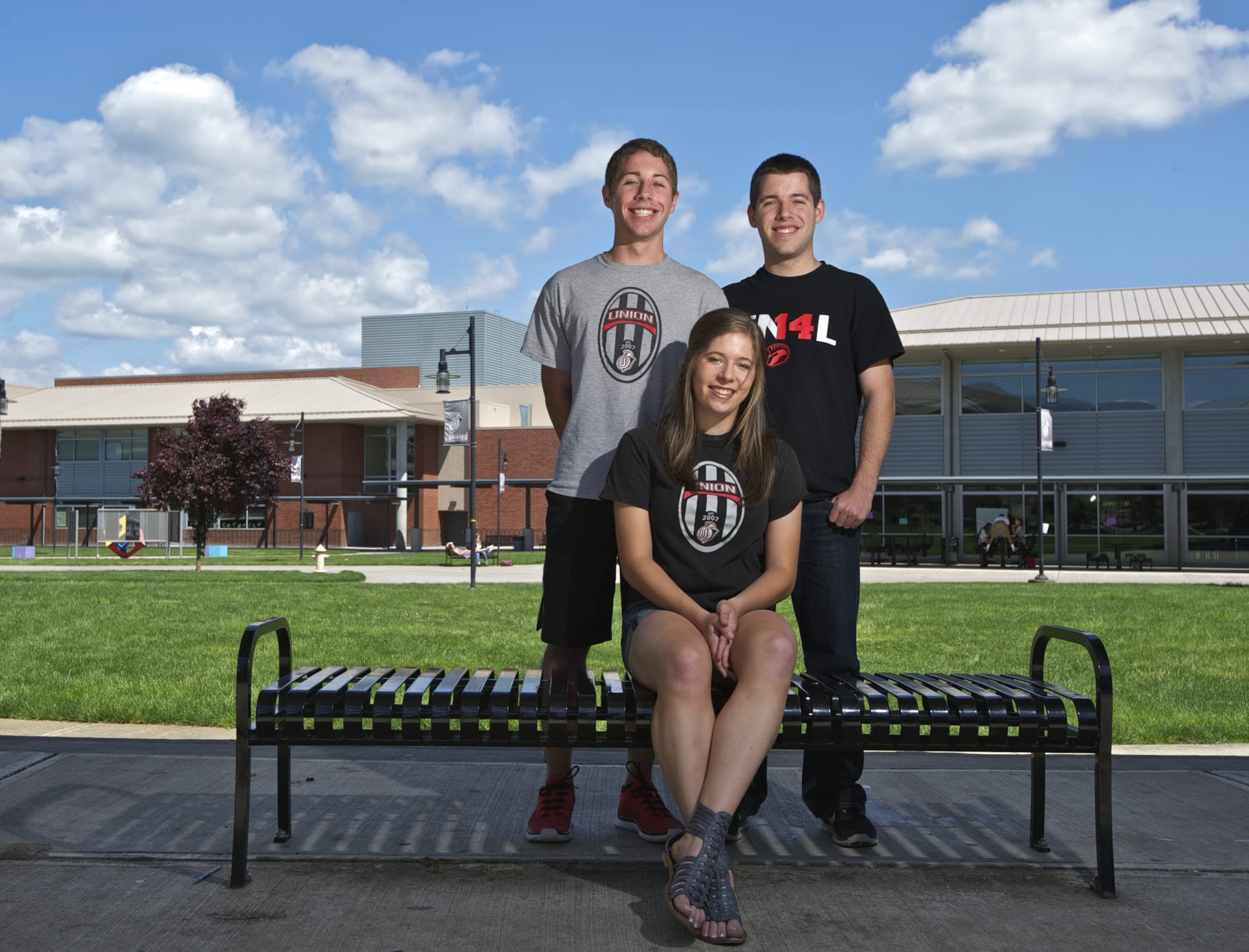 Triplets, from left, Troy, Nicole and Tanner Blake, all 18, will graduate from Union High School on June 11.