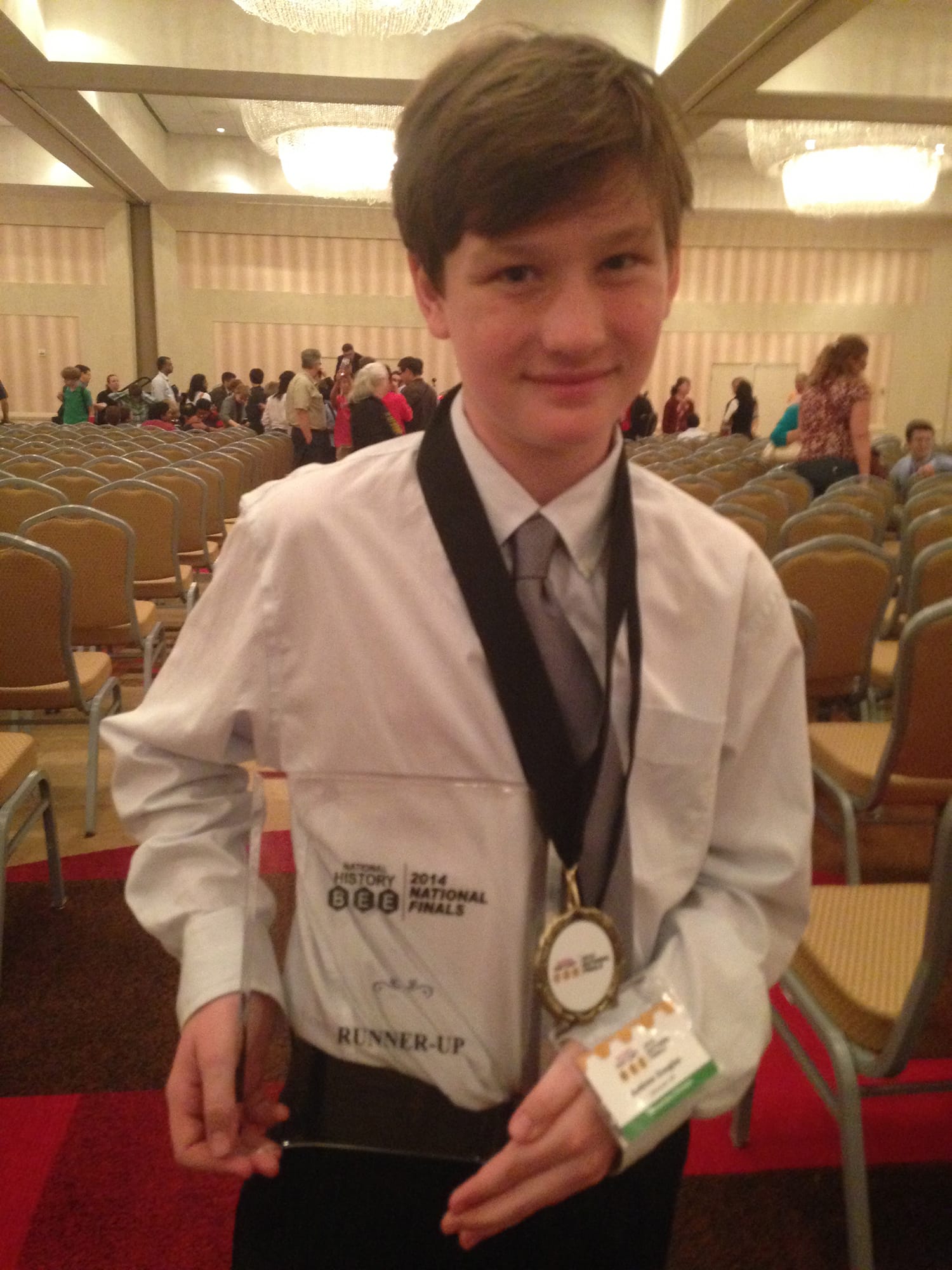 Andrew Douglas, 11, a fifth-grader at Eisenhower Elementary, advanced to the championship round at the National History Bee in Atlanta Saturday and took the National Elementary Runner Up title.