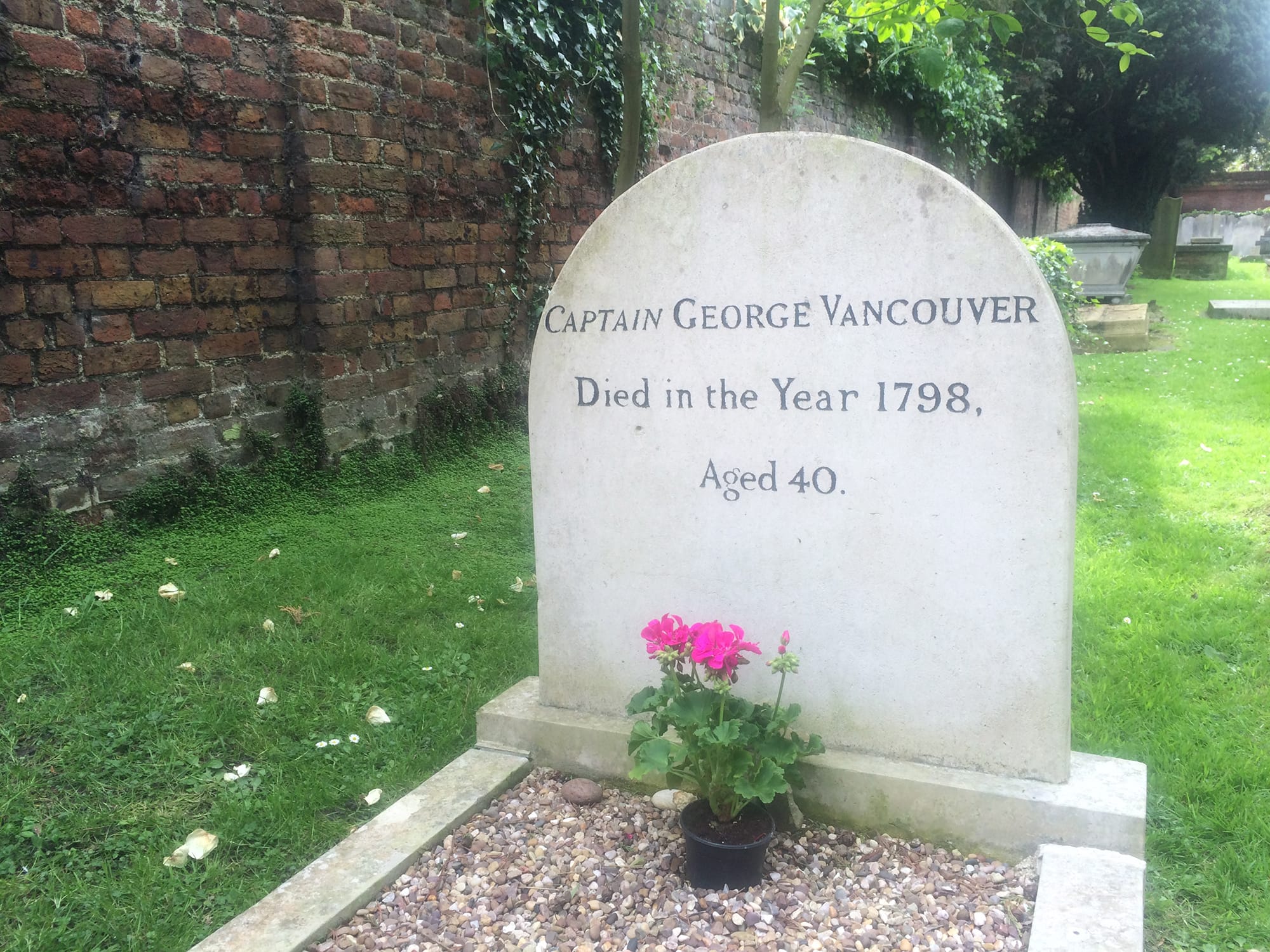 Our city is the namesake of the man who's buried in this modest grave near London.